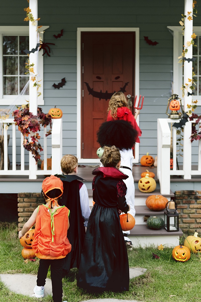 Little children trick or treating